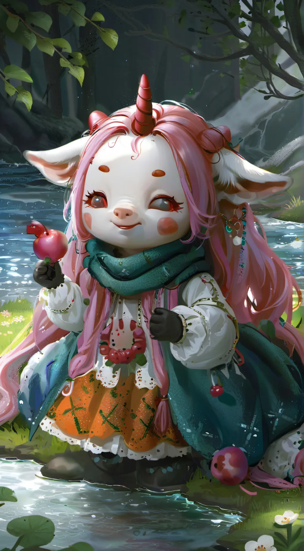 ai character: smiling critters background