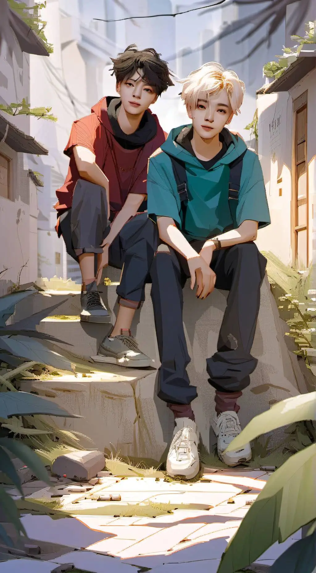 ai character: Sam&Colby&friends. background