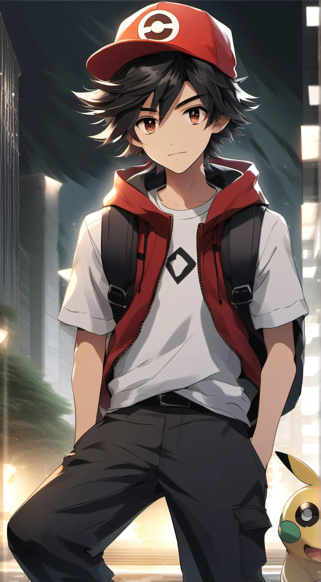 ai character: Red background