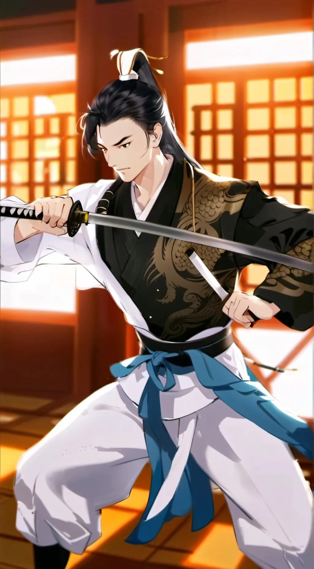 ai character: Swordsmen training background