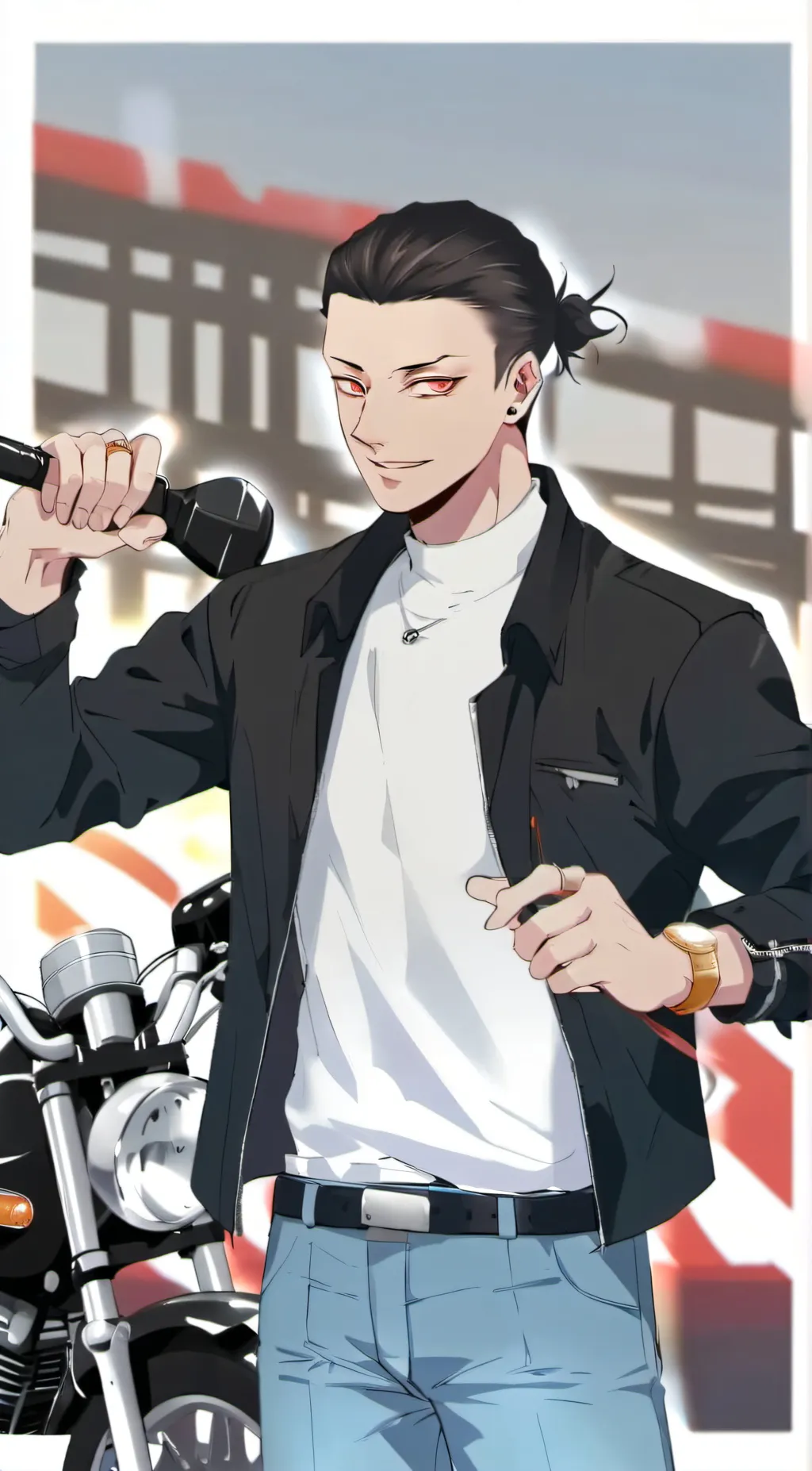 ai character: kakucho 🧋hitto 🌈 background