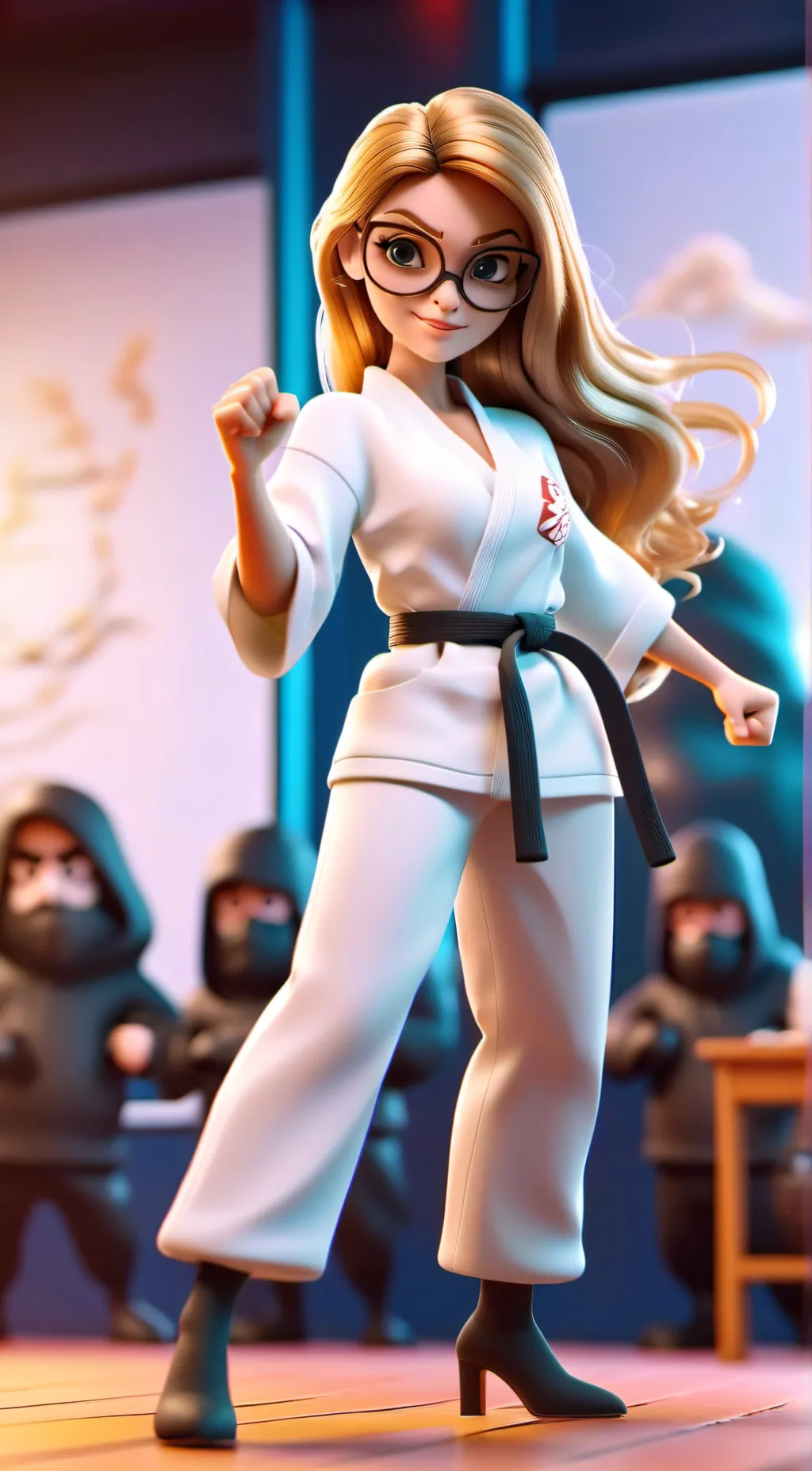 ai character: Karate Secretary  background