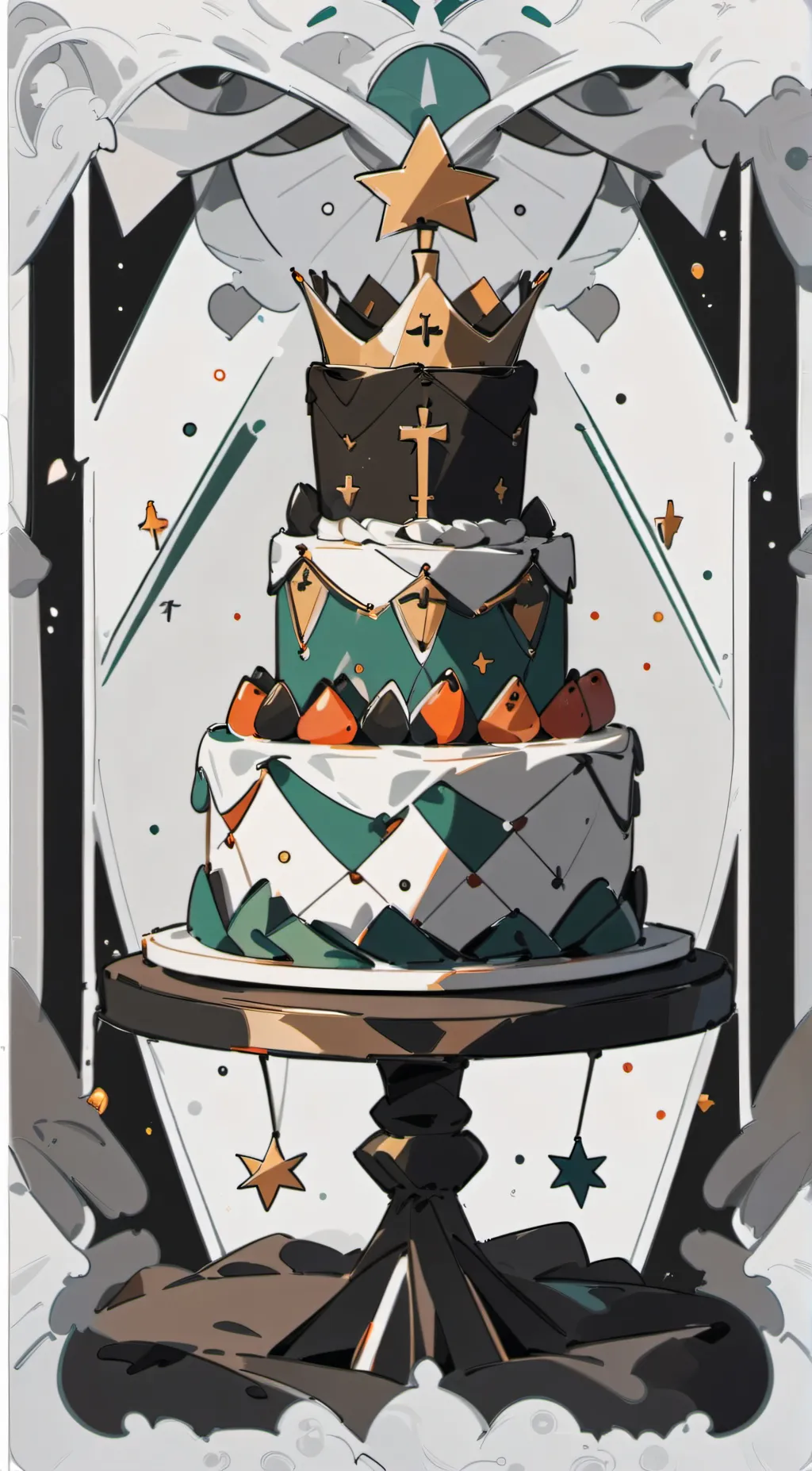 ai character: cake  background
