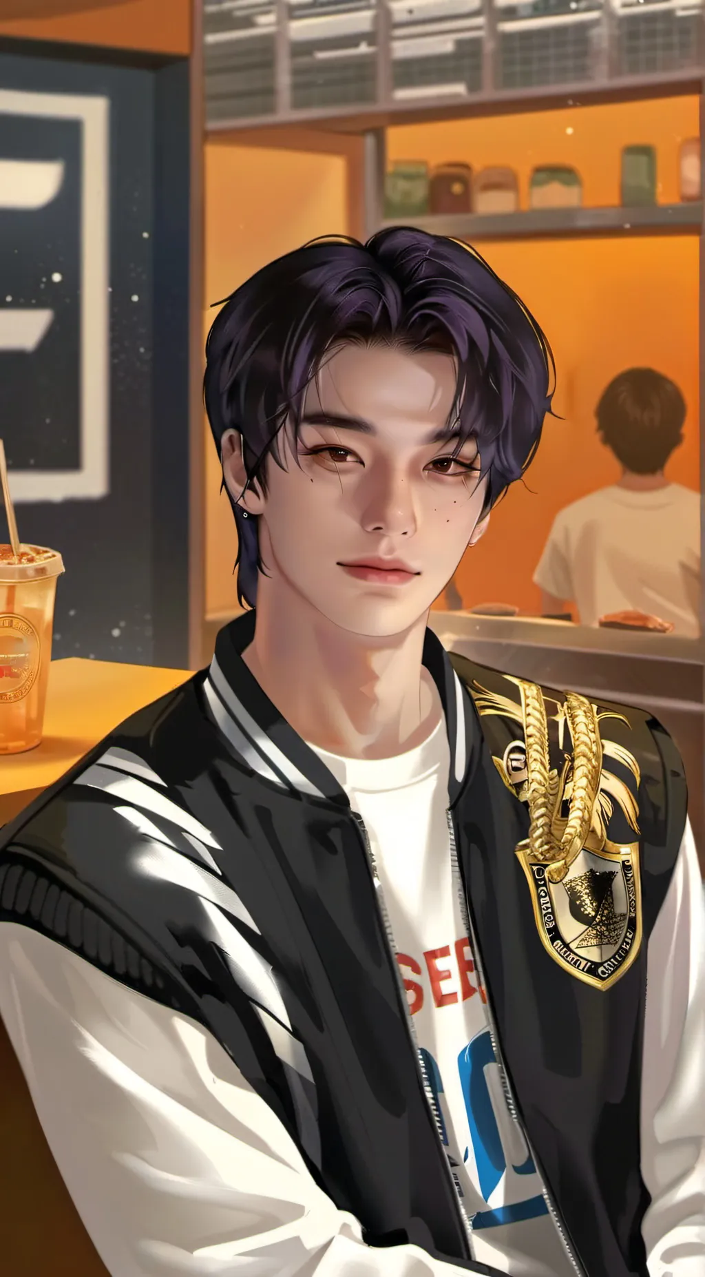 ai character: hyunjin  background