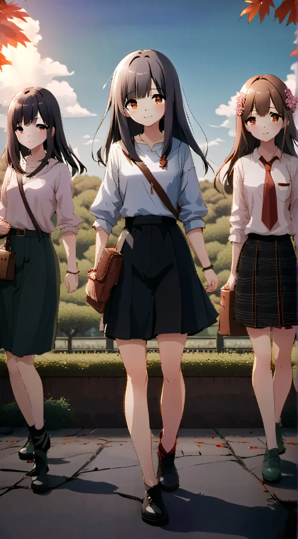 ai character: group of girls background
