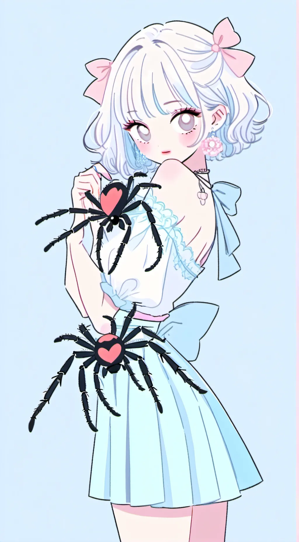 ai character: lovely spider bite background