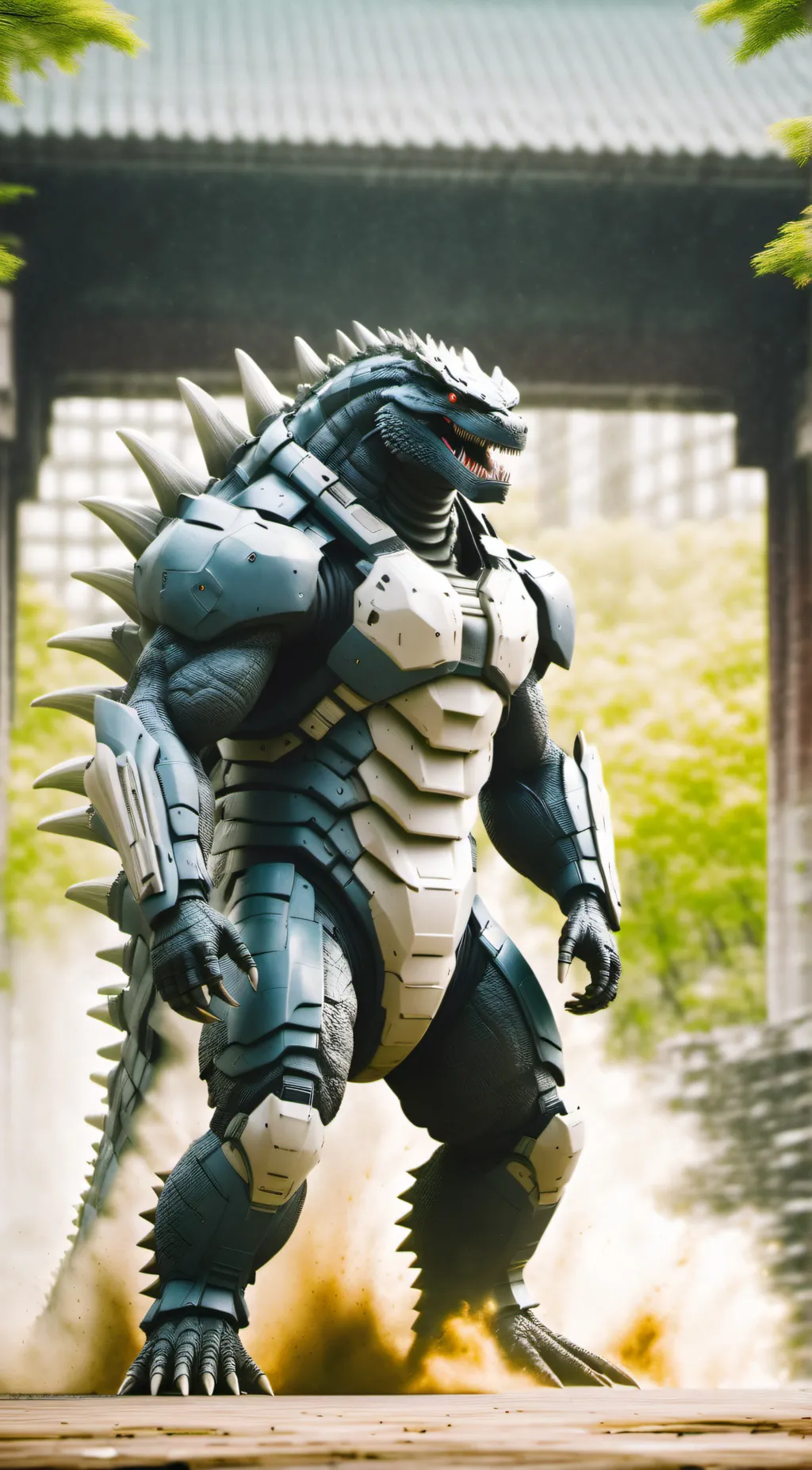 ai character: Mecha Godzilla background