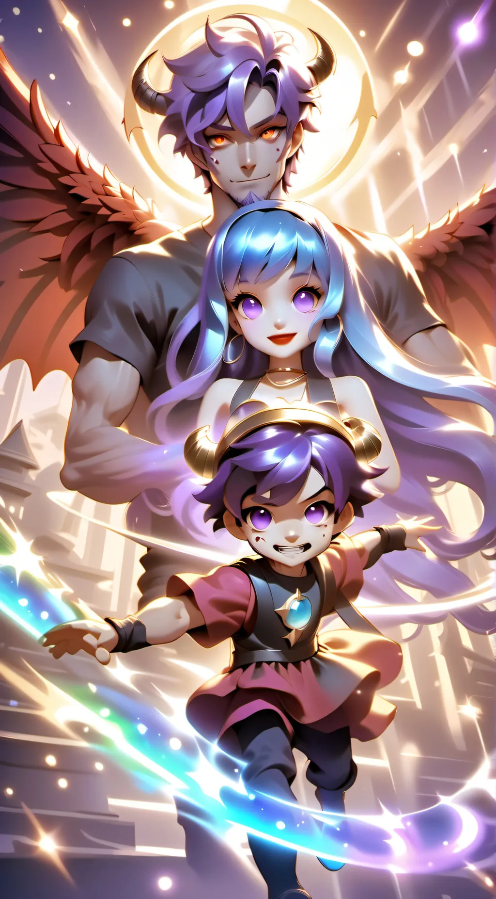 ai character: Ash and tiger background