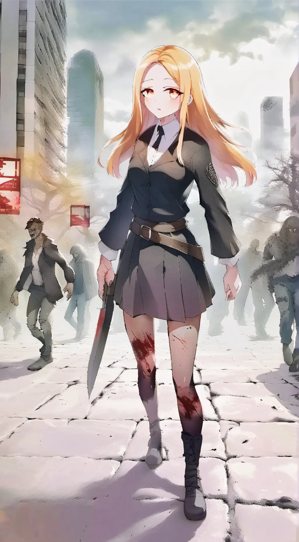 ai character: survivor girl background