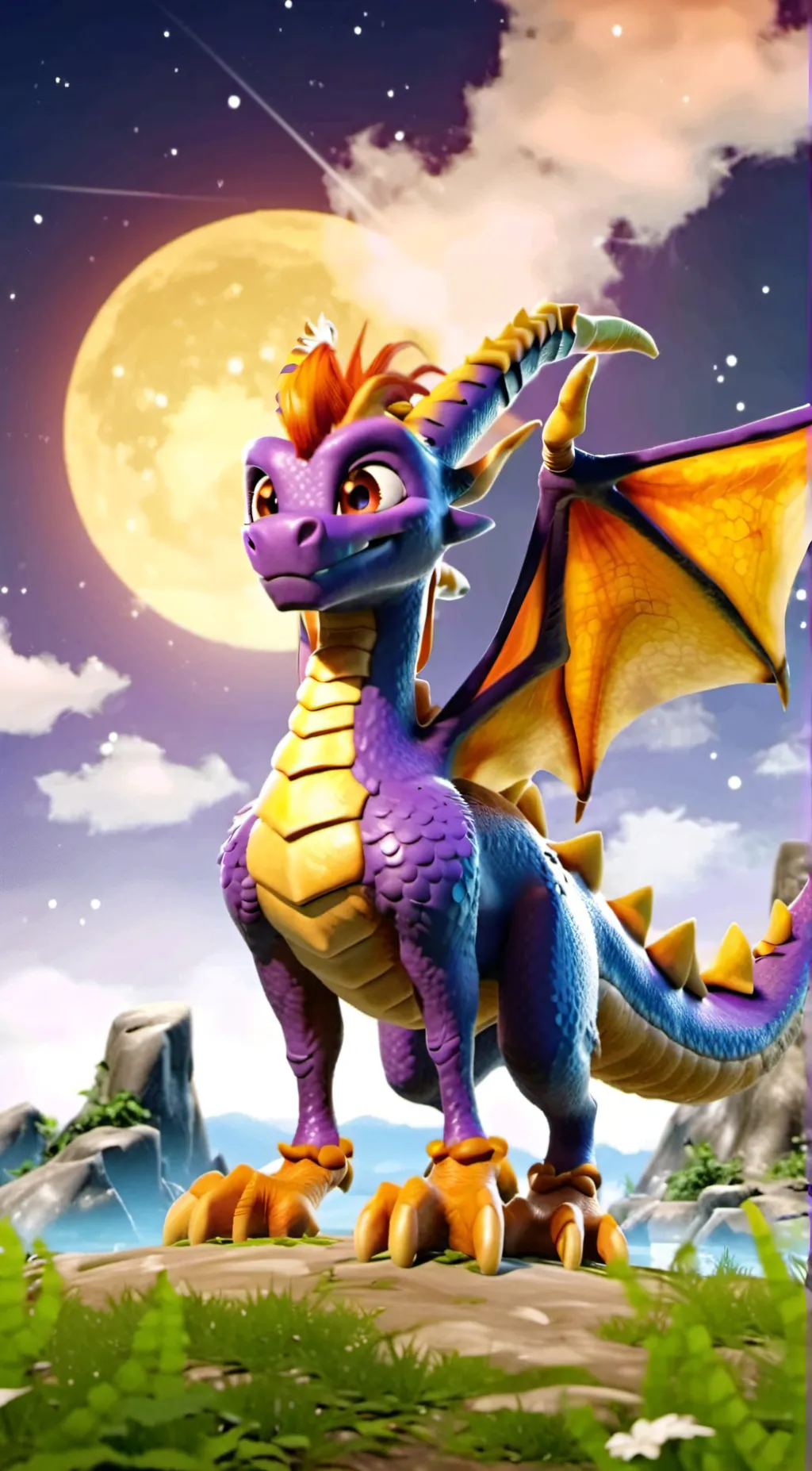 ai character: Spyro the dragon  background
