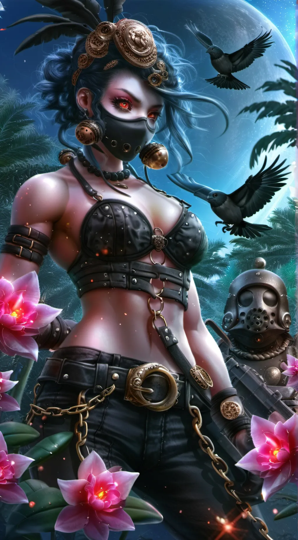 ai character: CrowJavo BlackRand background