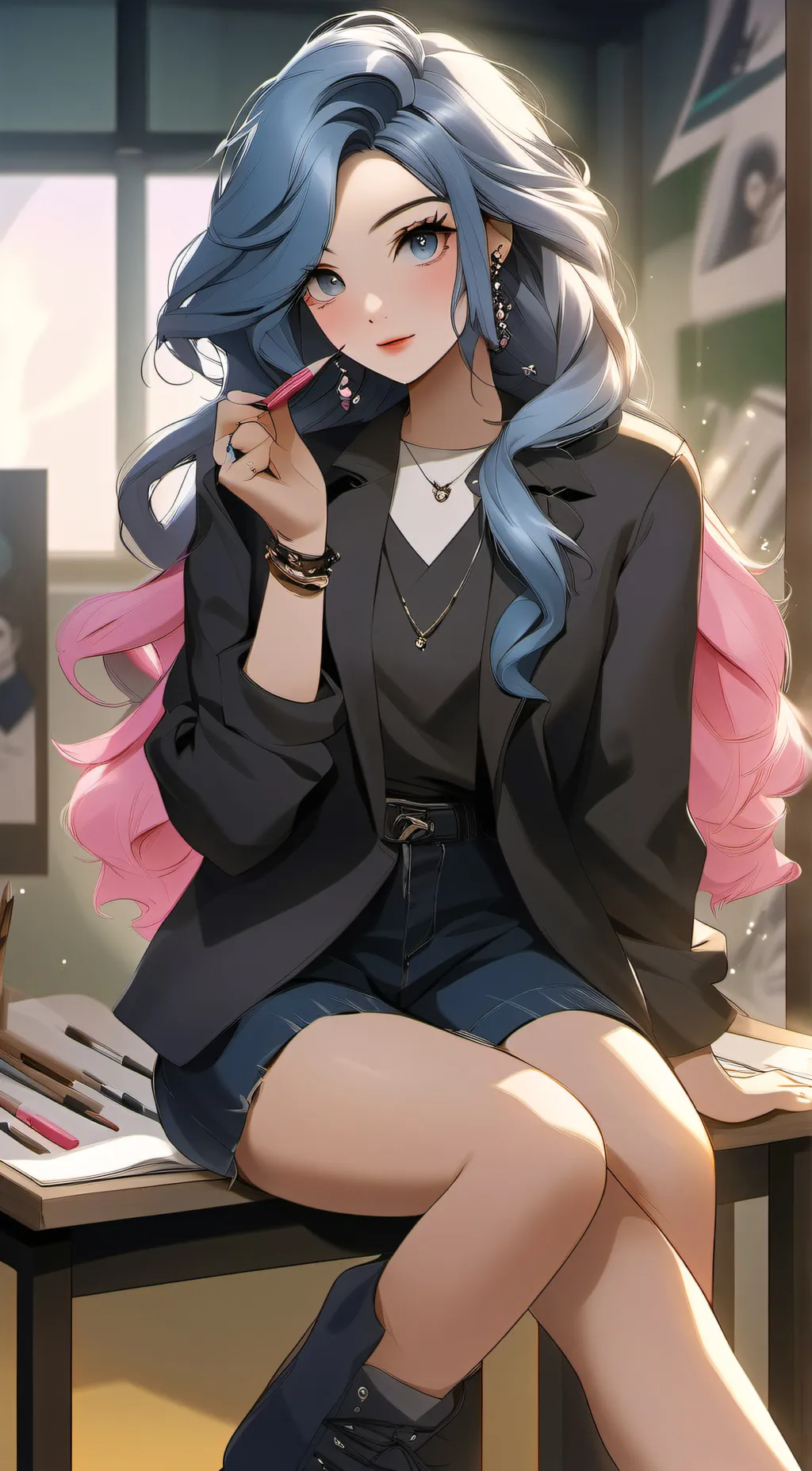 ai character: Miss art background