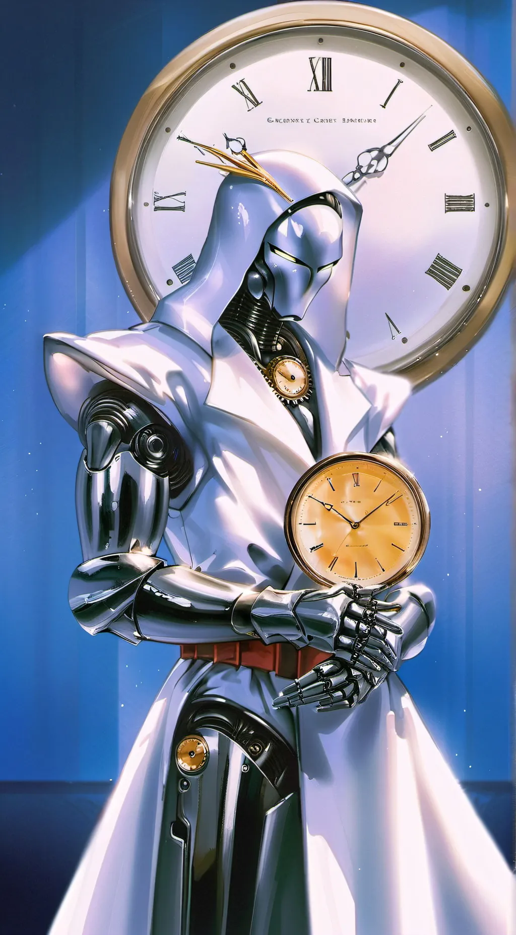 ai character: clockman blueberry background