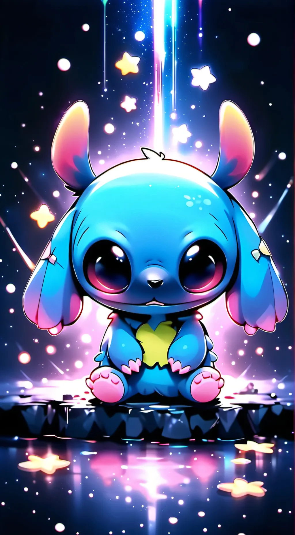 ai character: Stitch  background