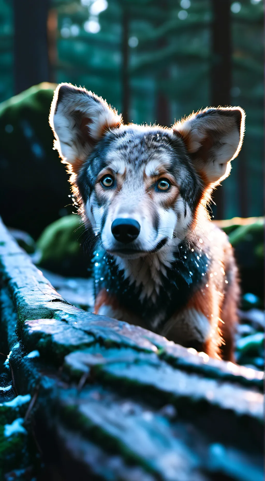 ai character: Snow  background