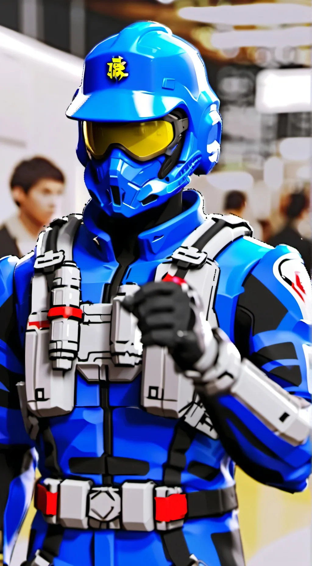 ai character: blue  background