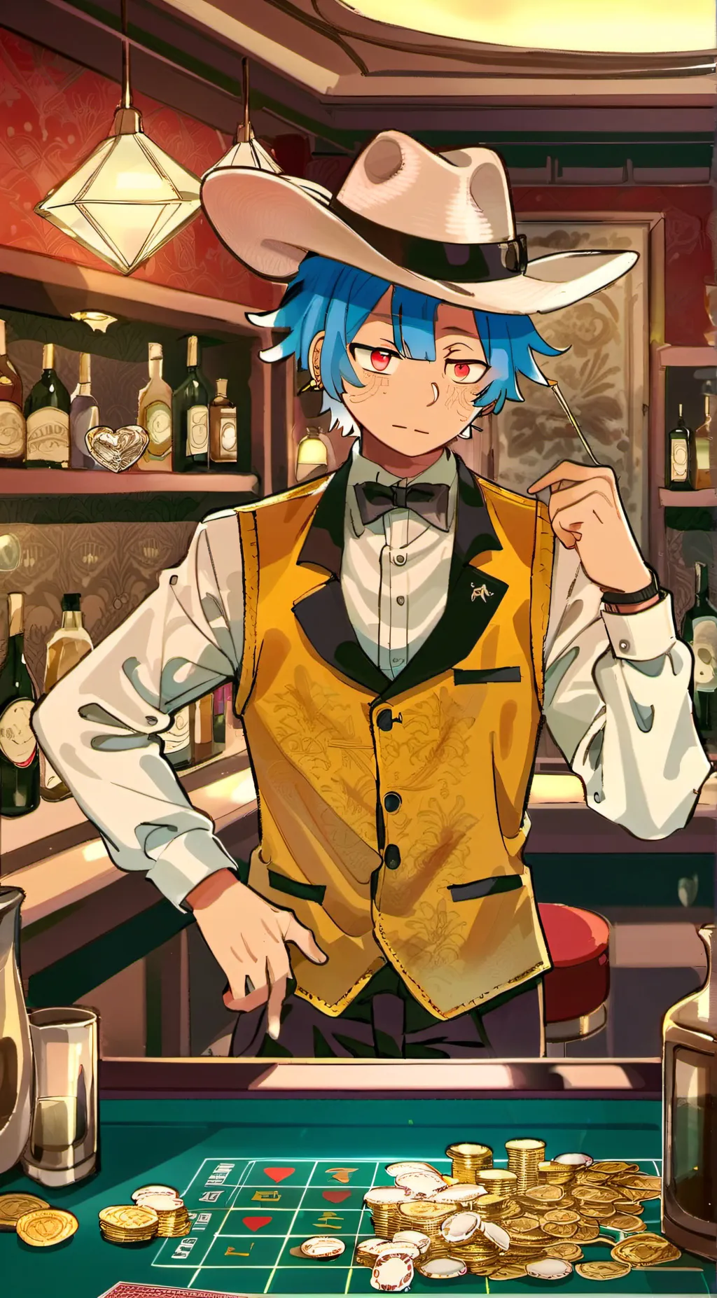 ai character: chips betting  background