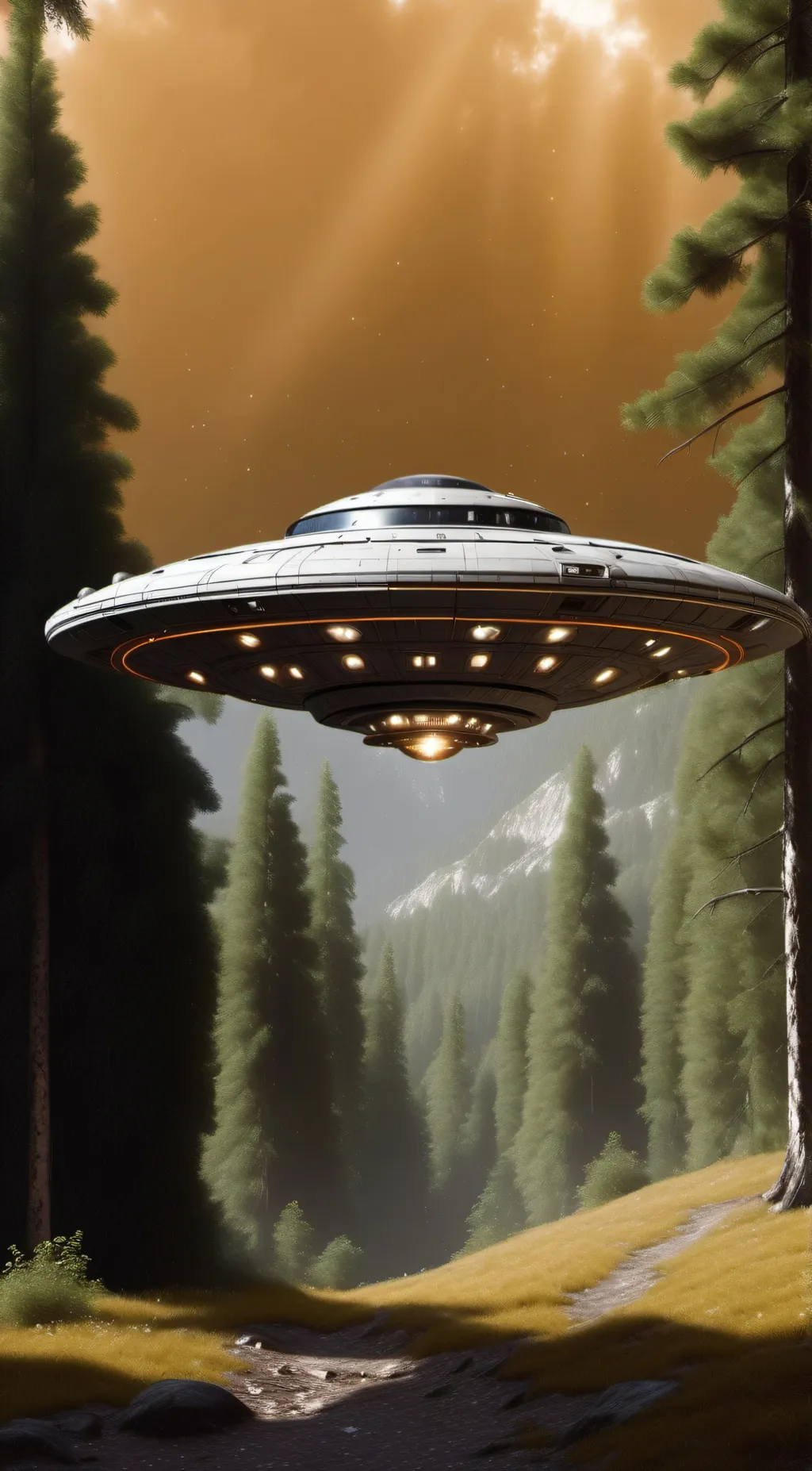 ai character: motherboard ufo background