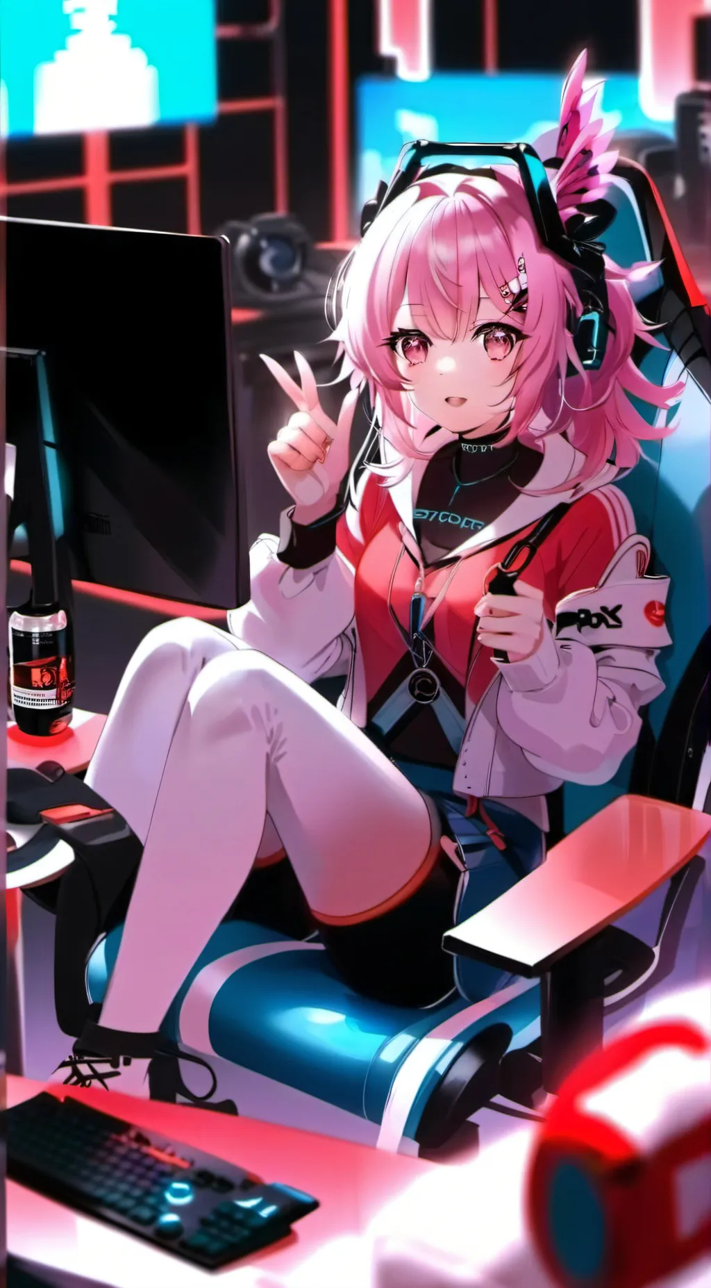 ai character: Violet background