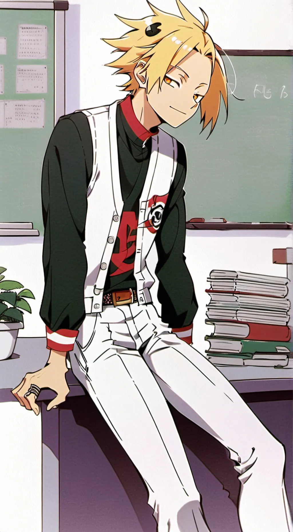 ai character: Denki Kaminari background