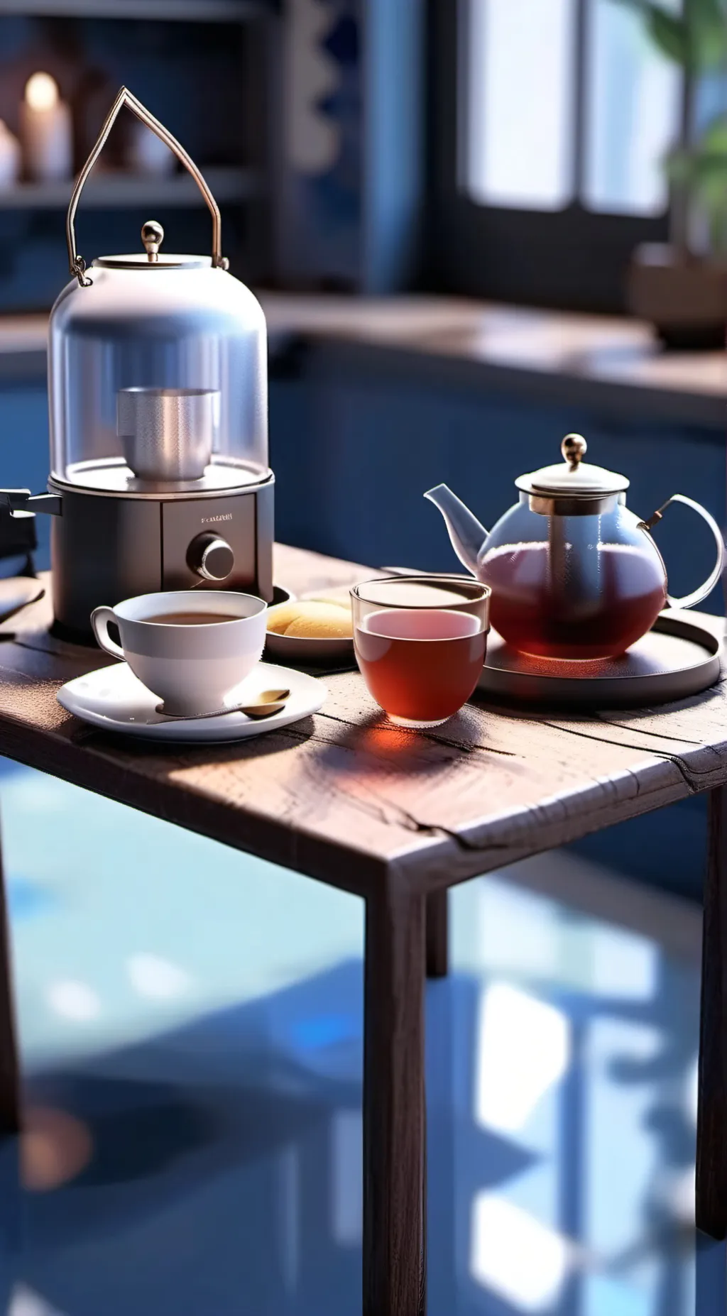 ai character: The Blue Tea background