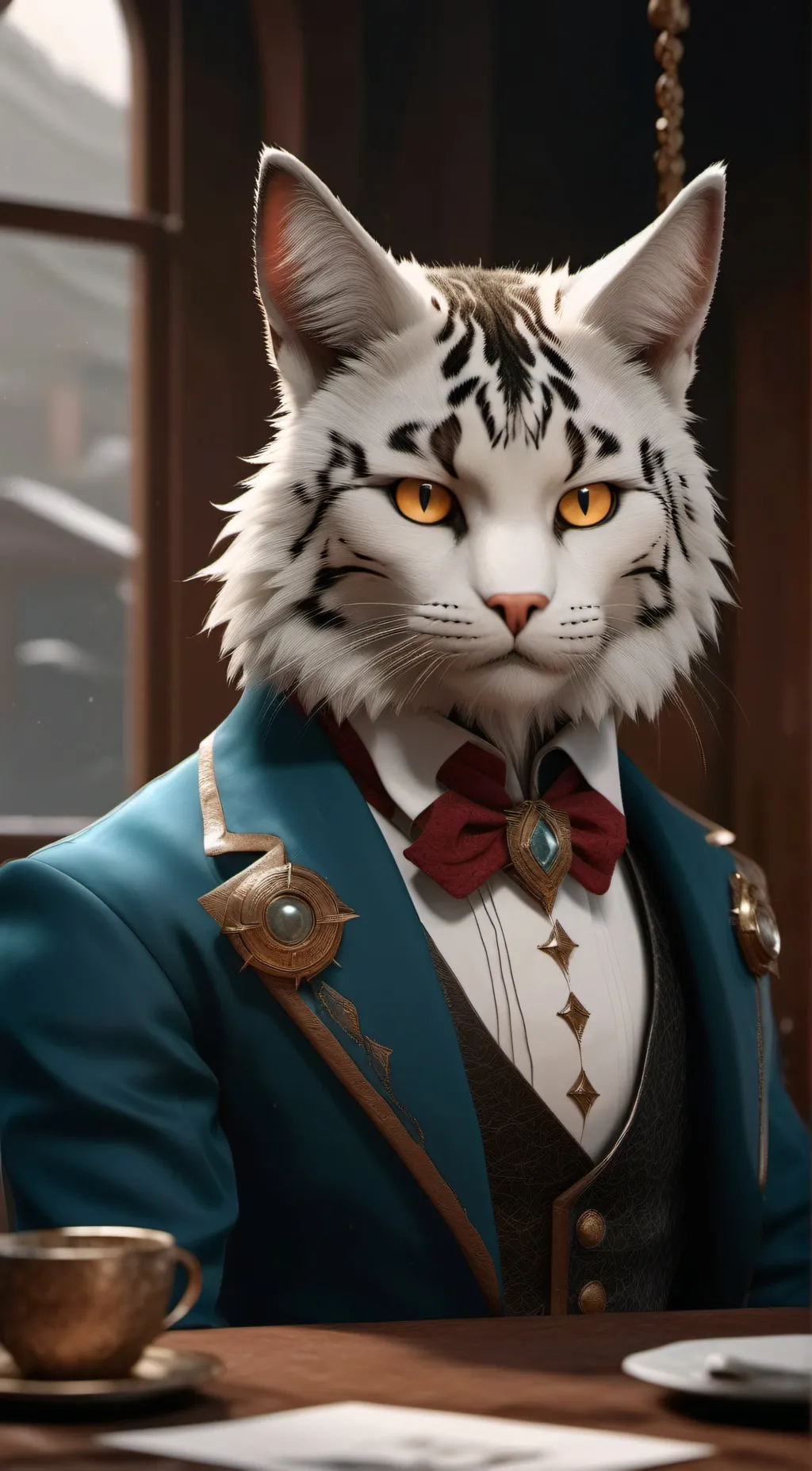 ai character: PAWKET CAT H0TEL background