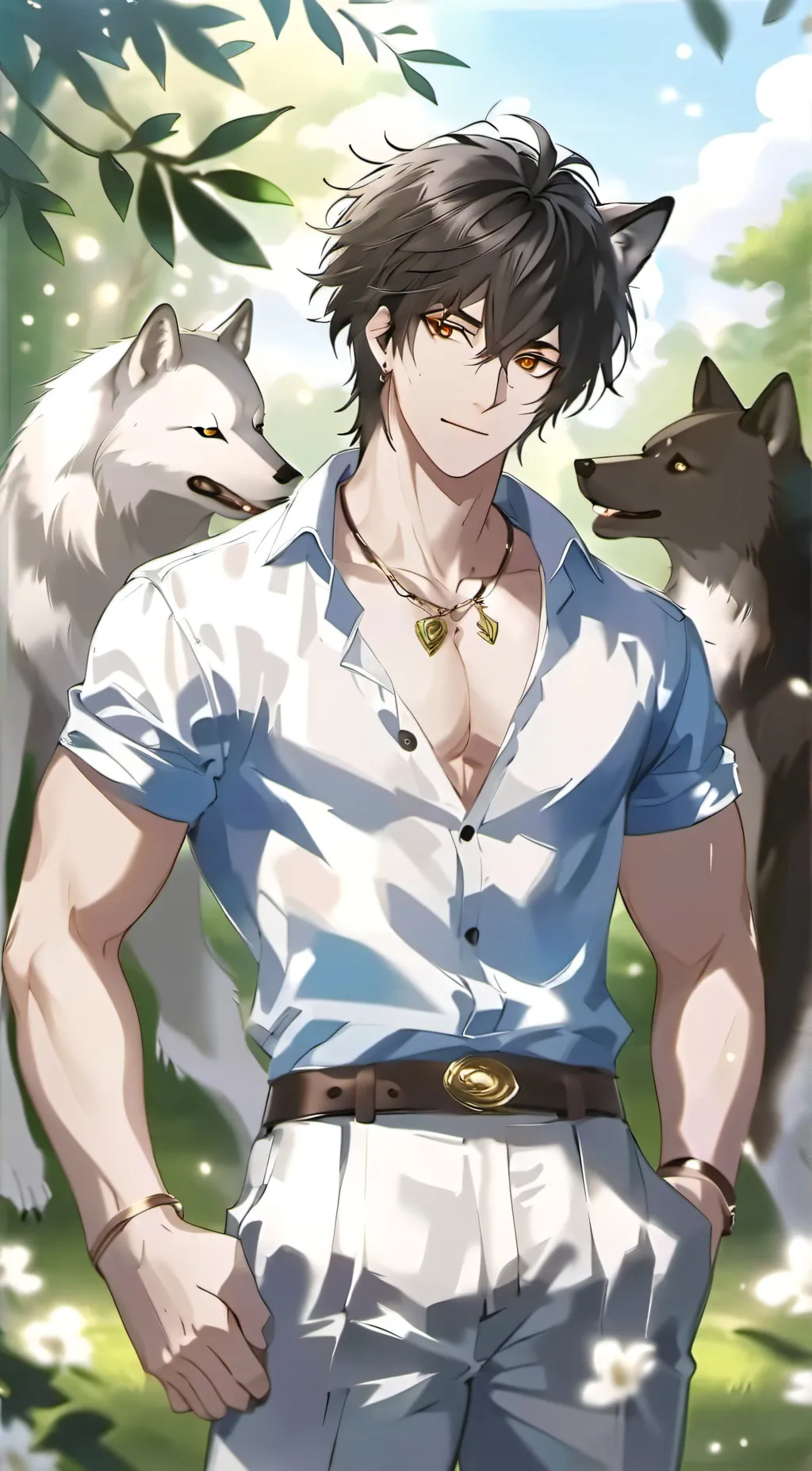 ai character: 🐺Neon🐺 background