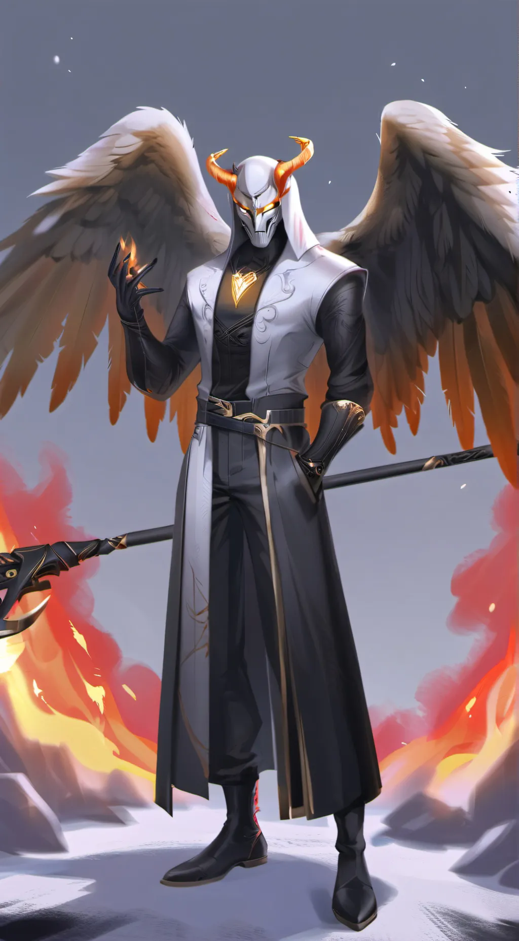 ai character: Azrael  background
