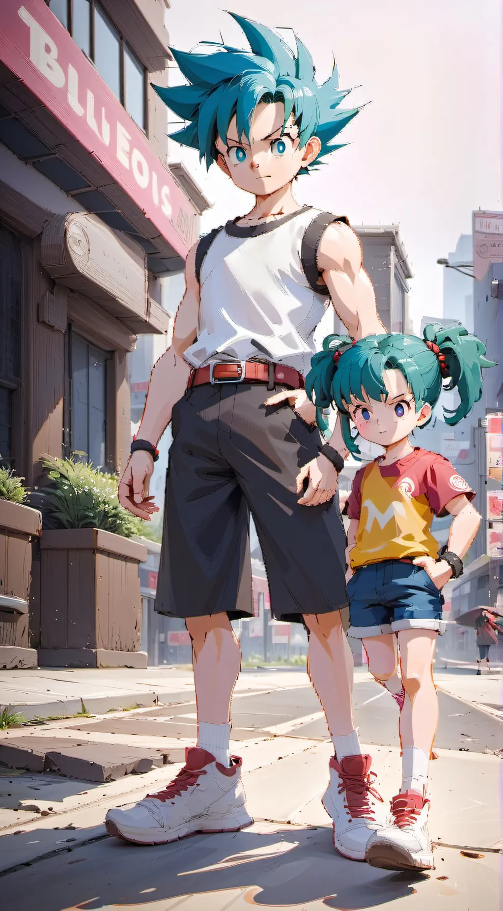 ai character: Bologi and Matsuri background