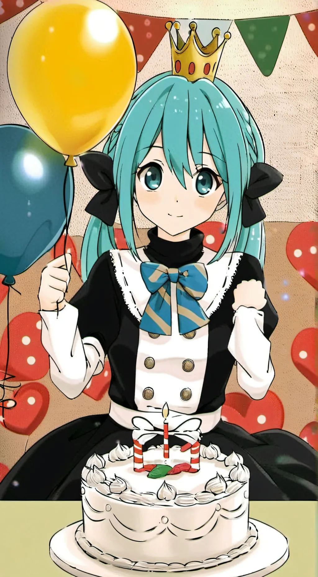 ai character: Hatsune miku HBD background