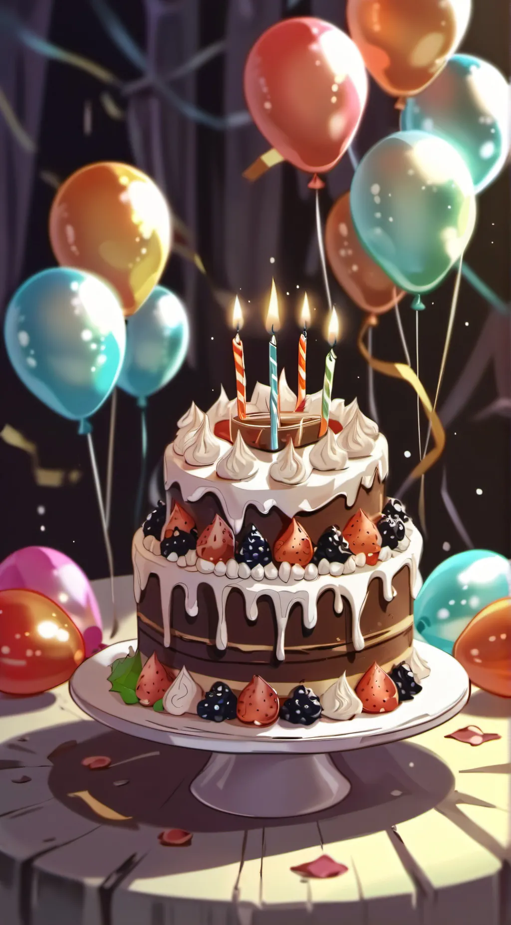ai character: Birthday cake🍰 background