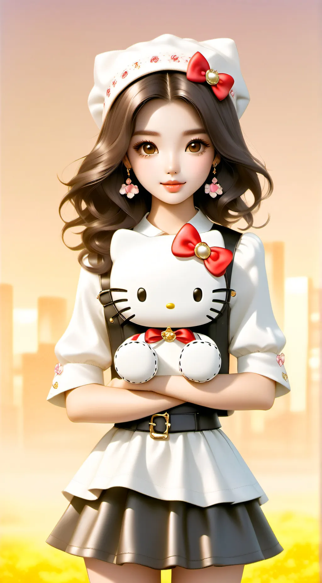 ai character: HelloKitty Sanrio background
