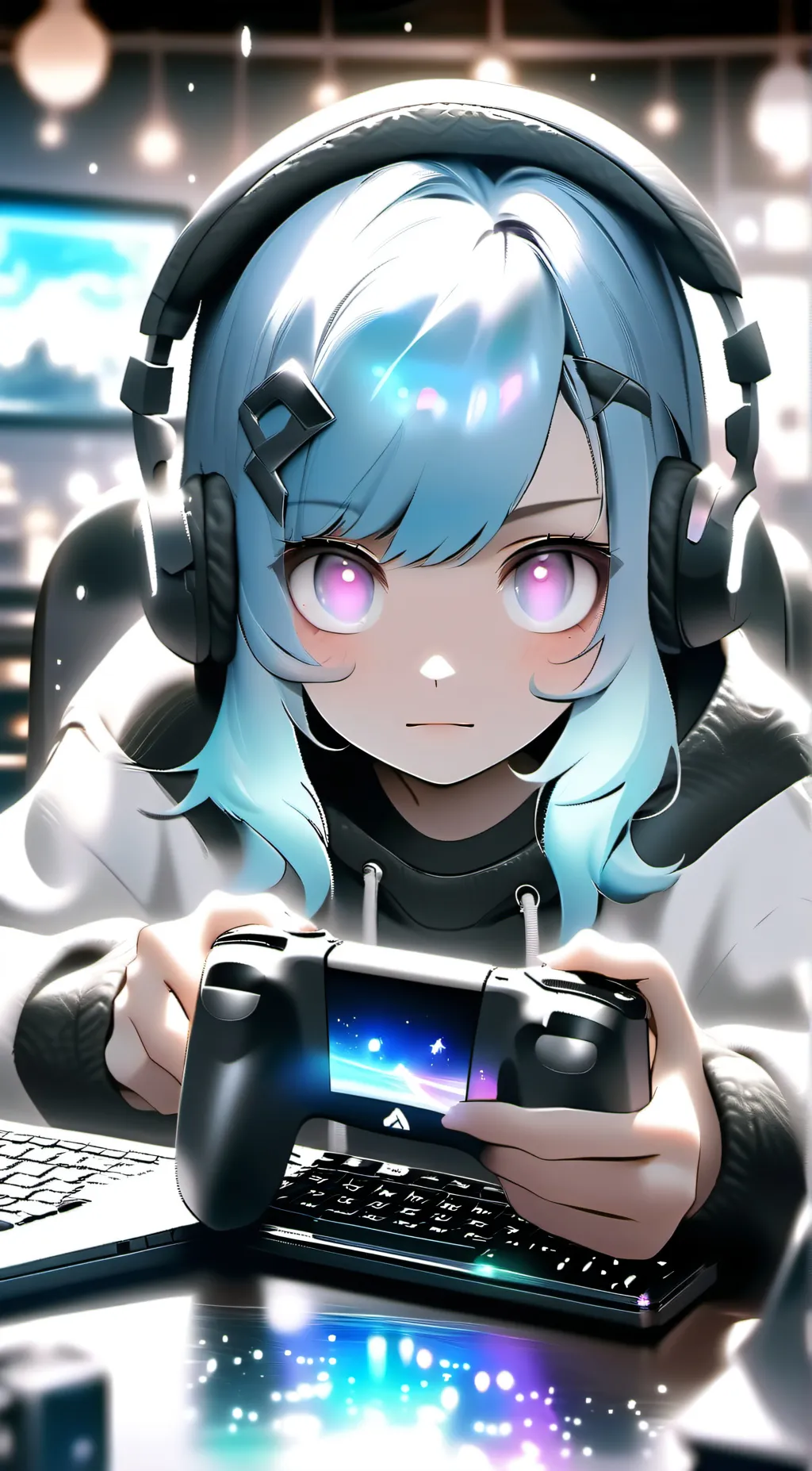 ai character: blushhy background