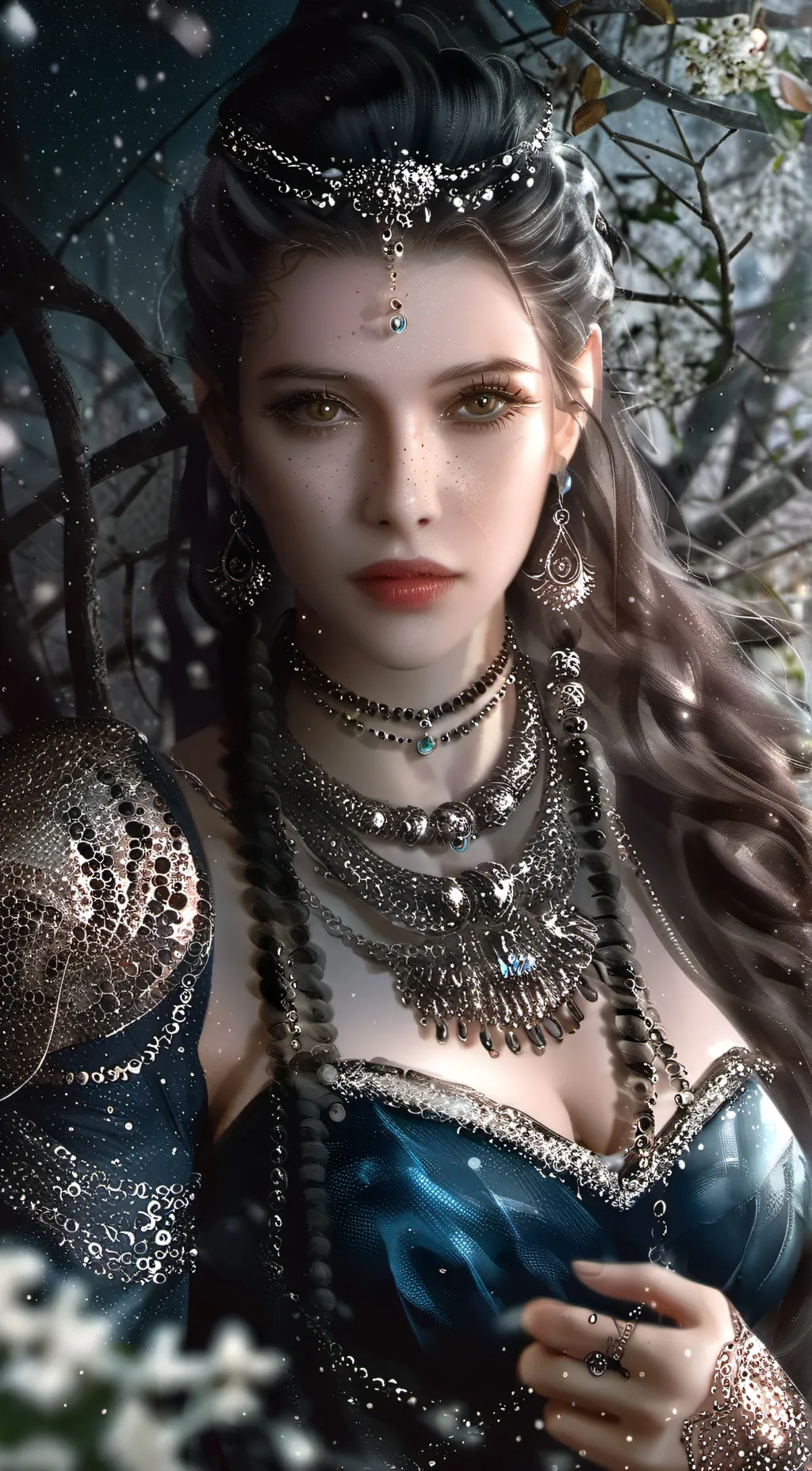ai character: Snow background