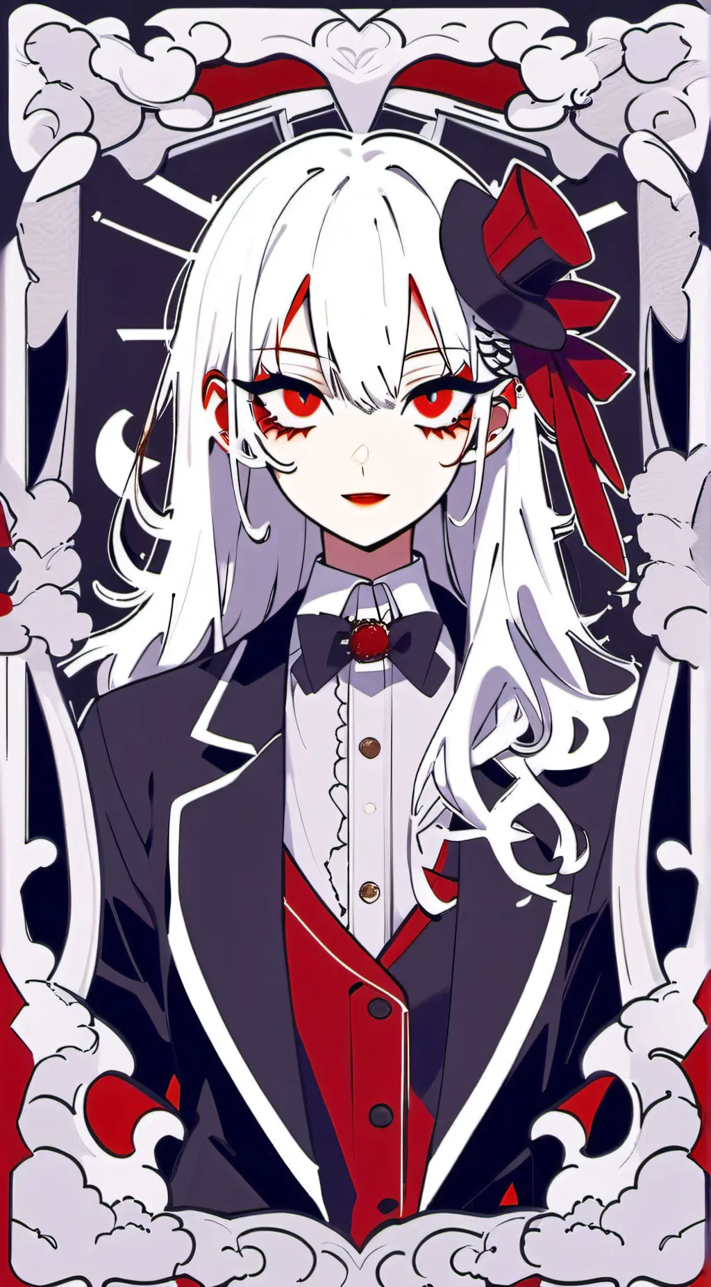 ai character: Alastor&Vox in Saw background