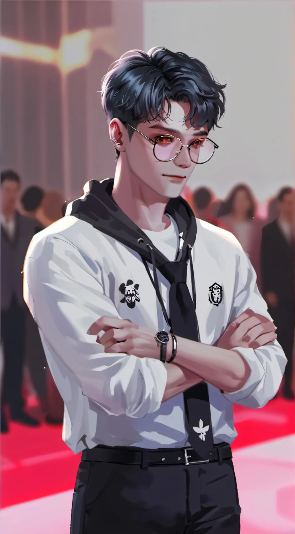 ai character: FNF BUT ANIMAE background