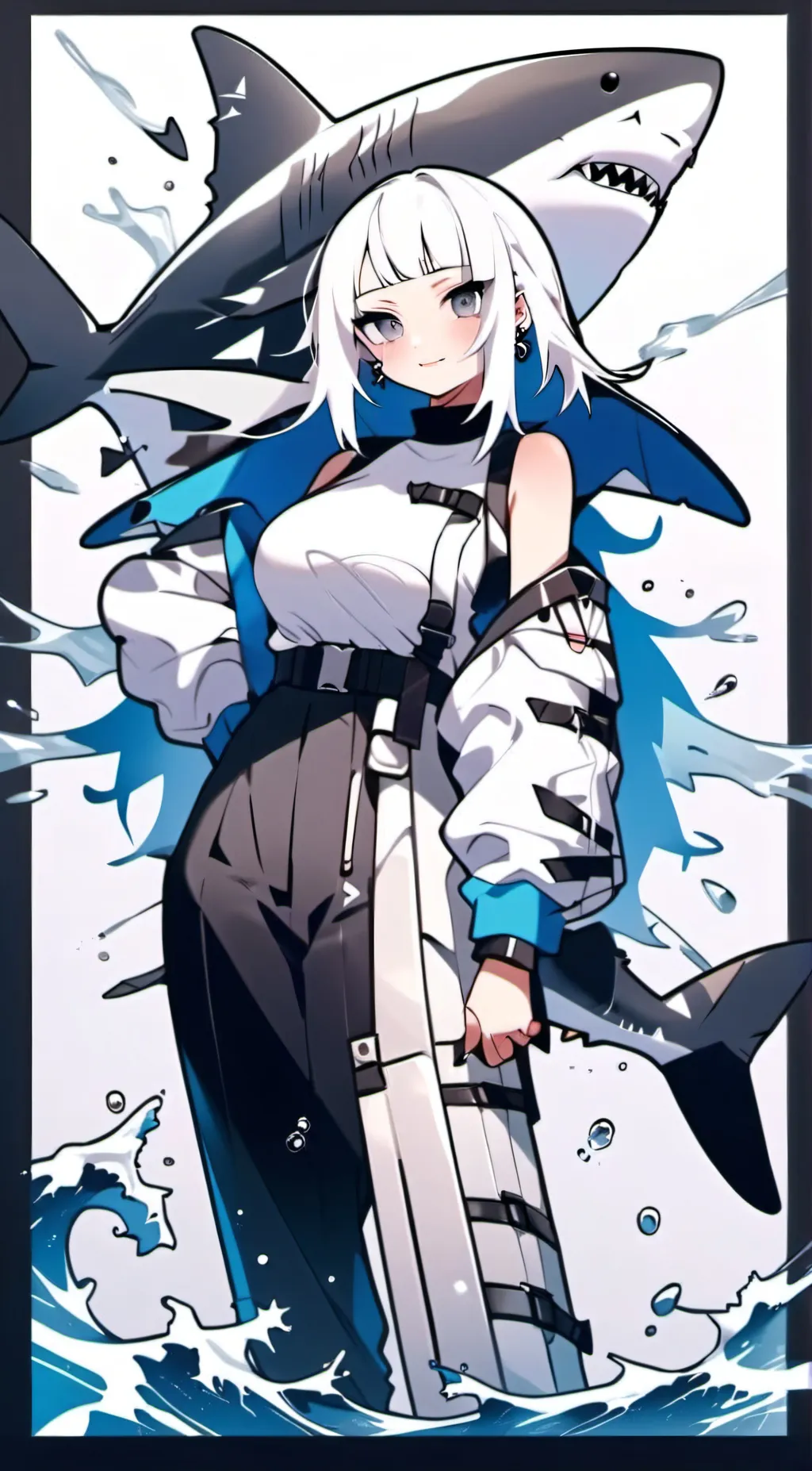 ai character: giant shark gf background