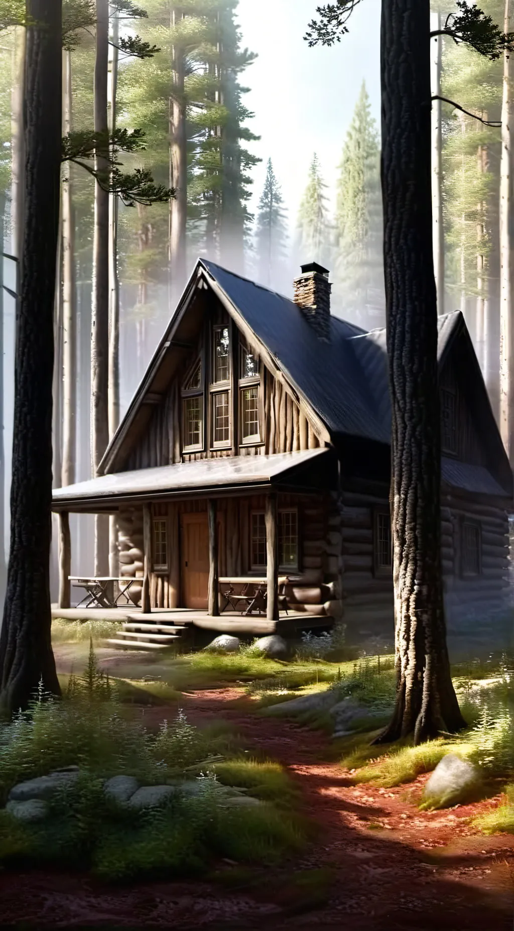 ai character: The cabin.. background