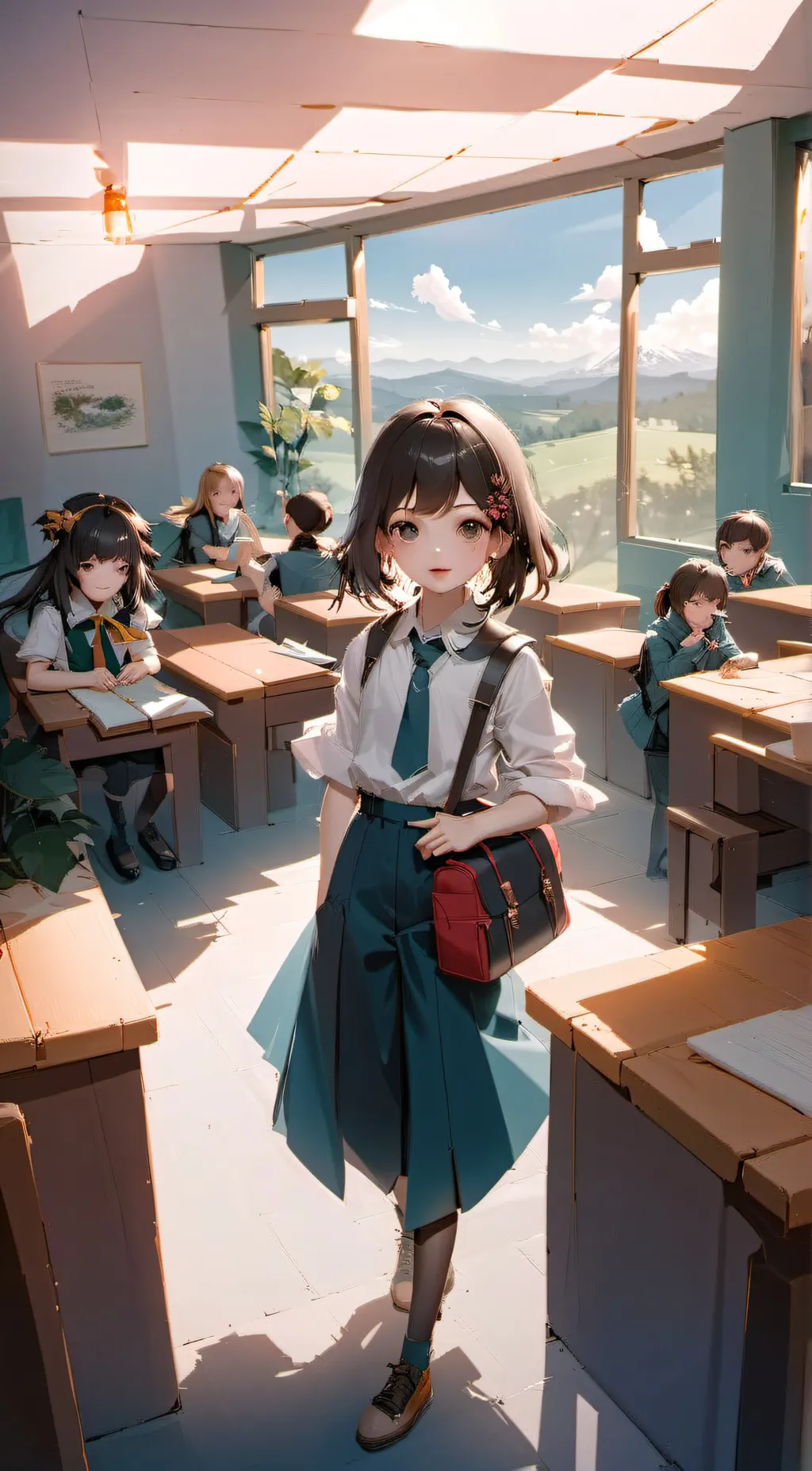 ai character: A mean ass school background