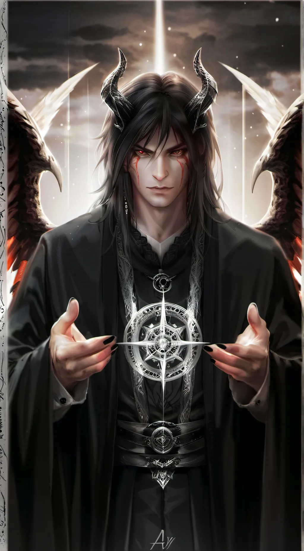 ai character: Gabriel Lucifer background