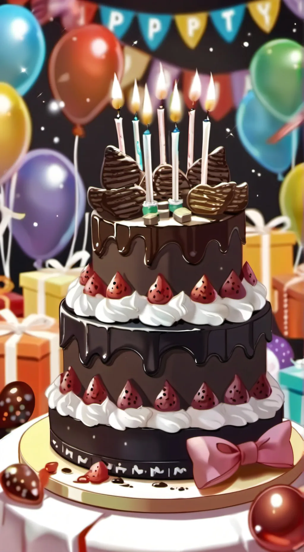 ai character: Happy Birthday background
