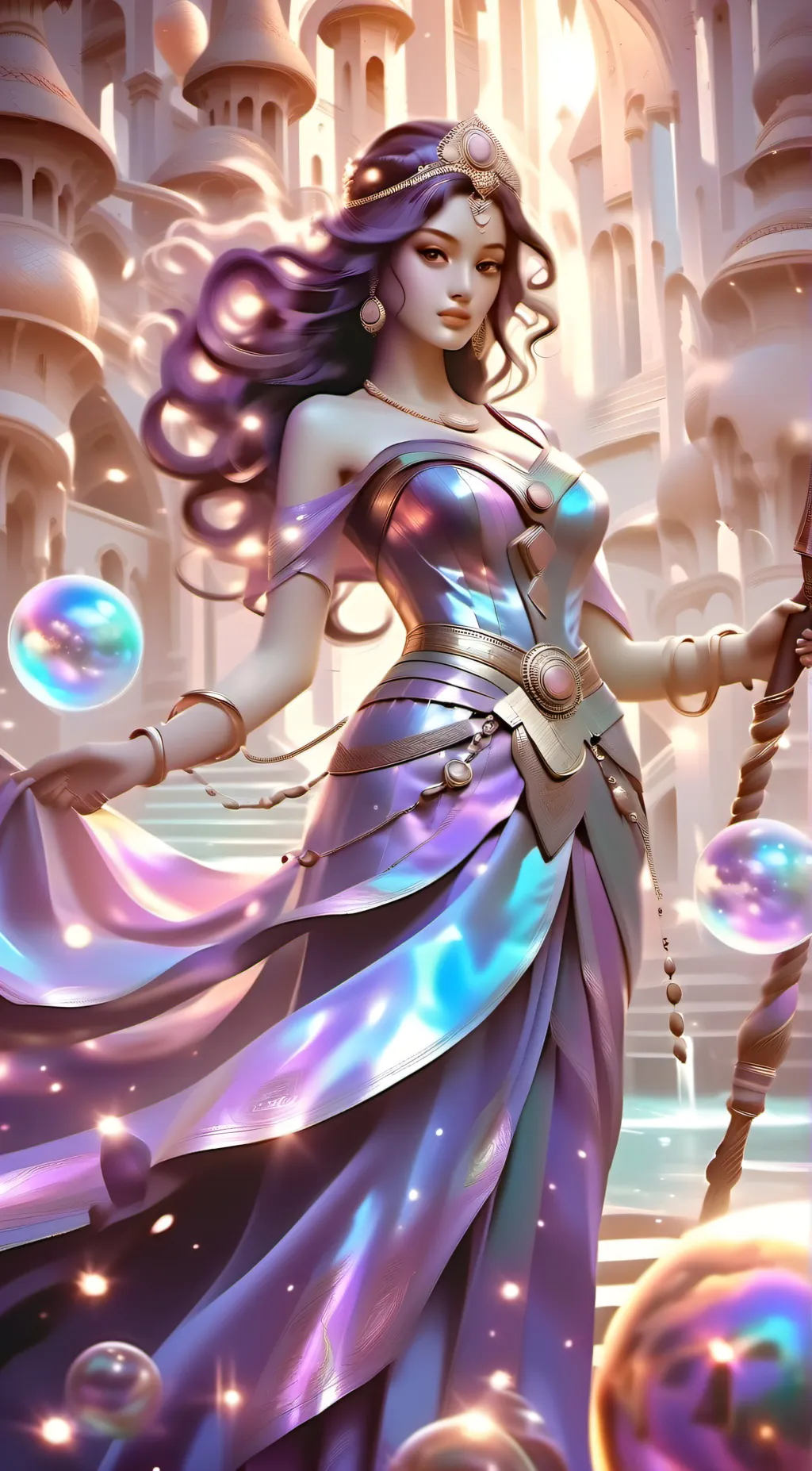 ai character: space goddess background