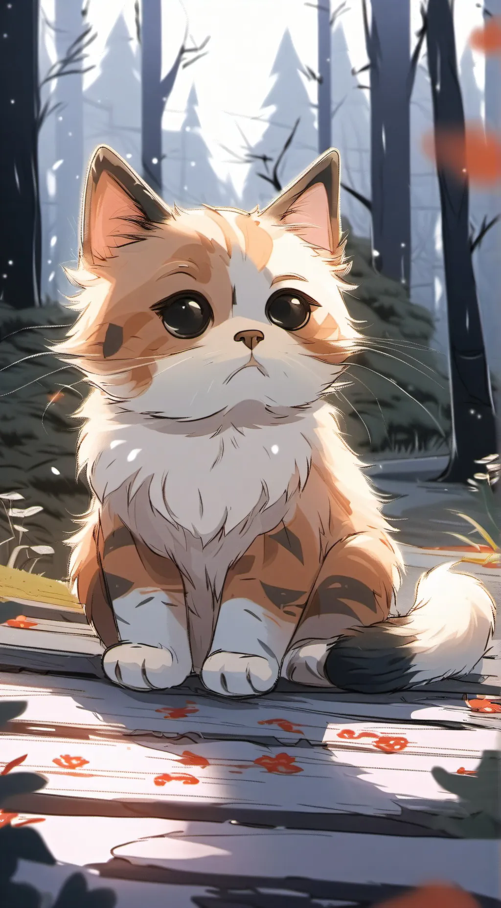 ai character: sad cat background