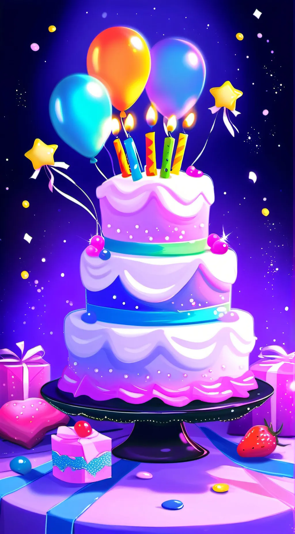 ai character: happy birthday tal background