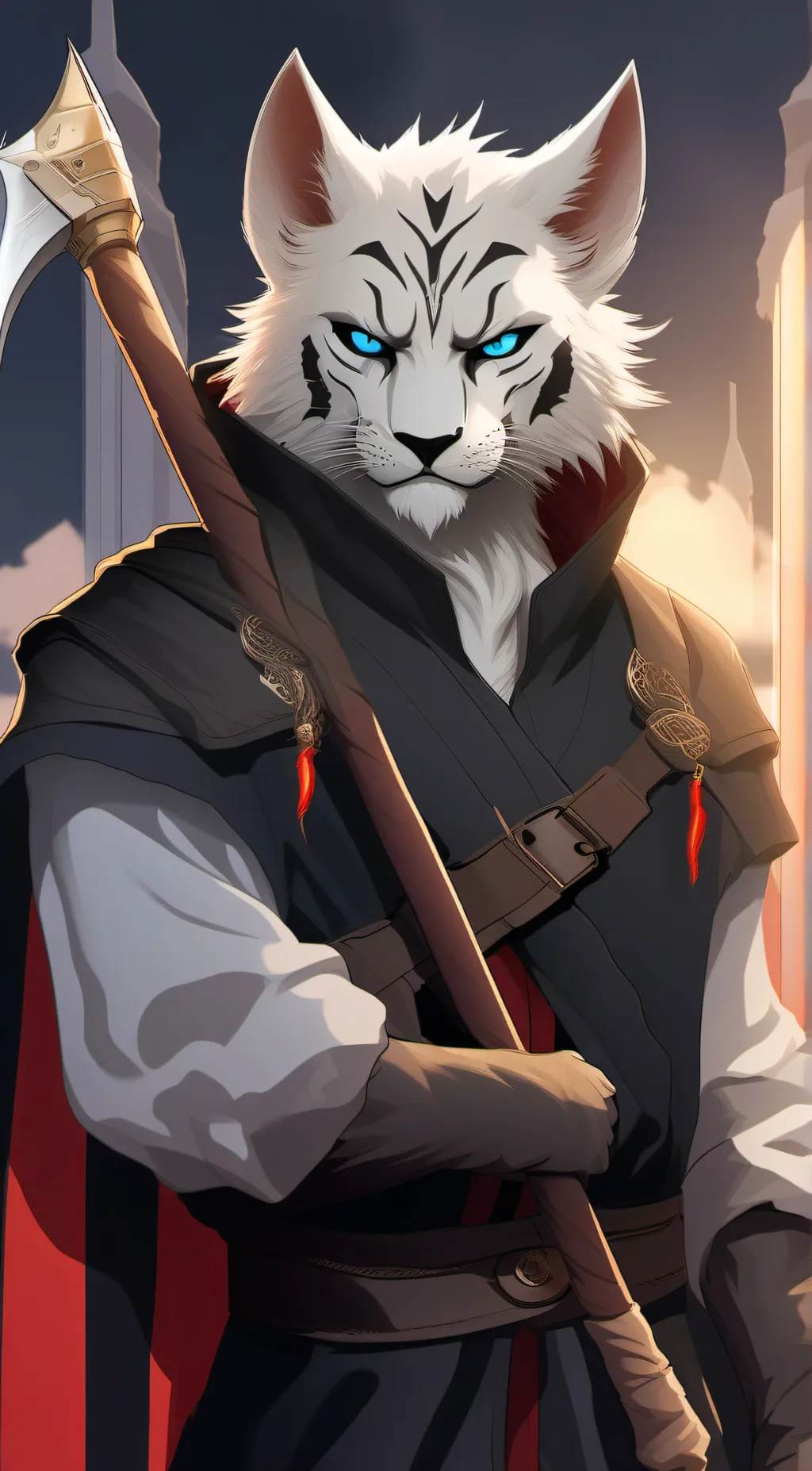 ai character: Winter Khajiit background