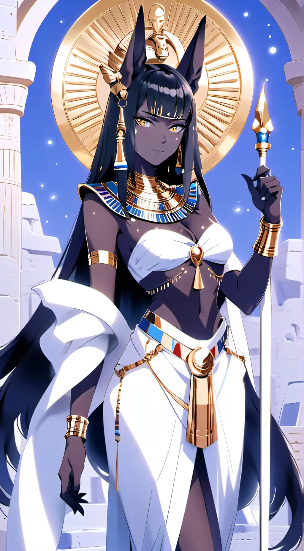 ai character: Anat Anubis  background