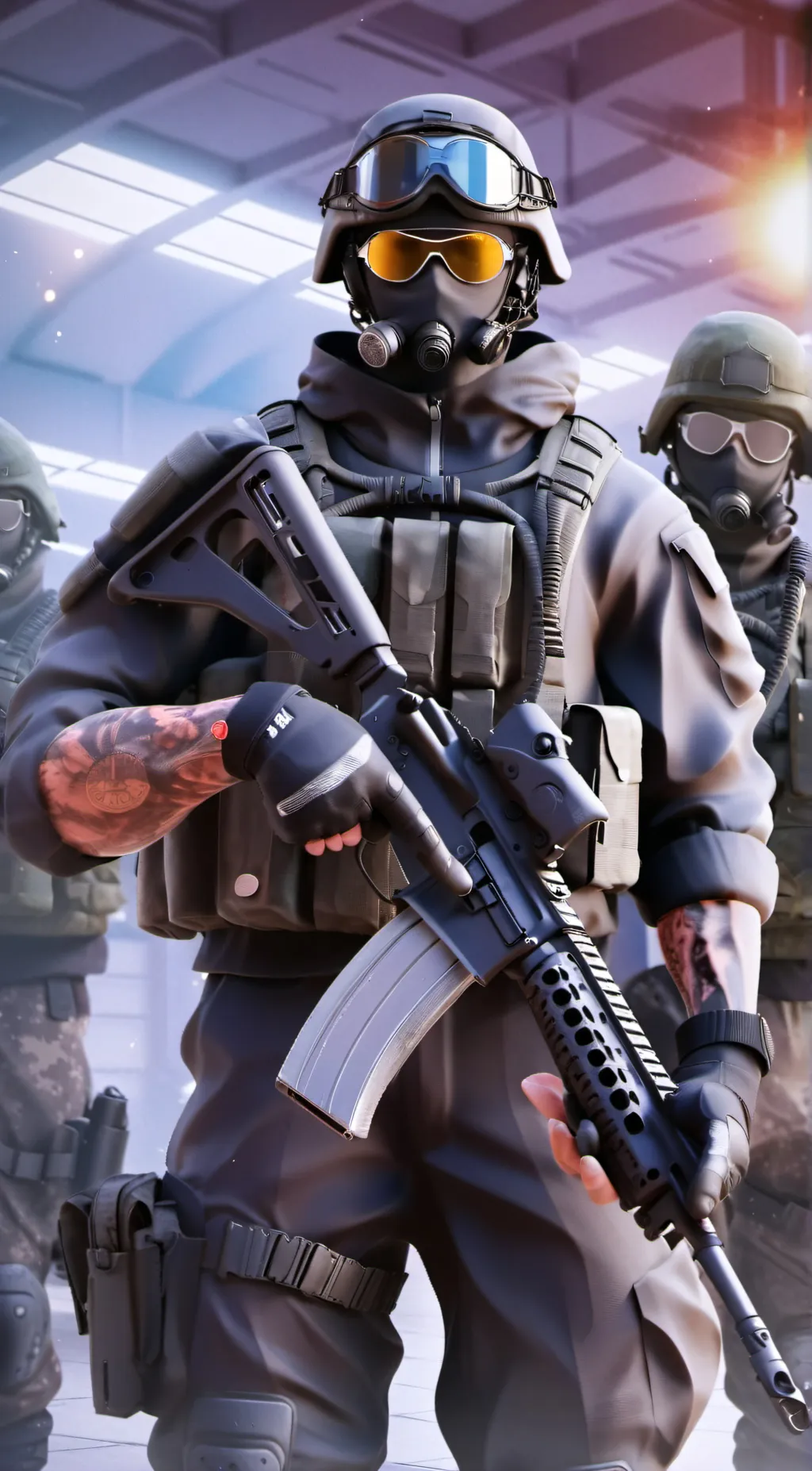 ai character: Scp Foundation Guy background