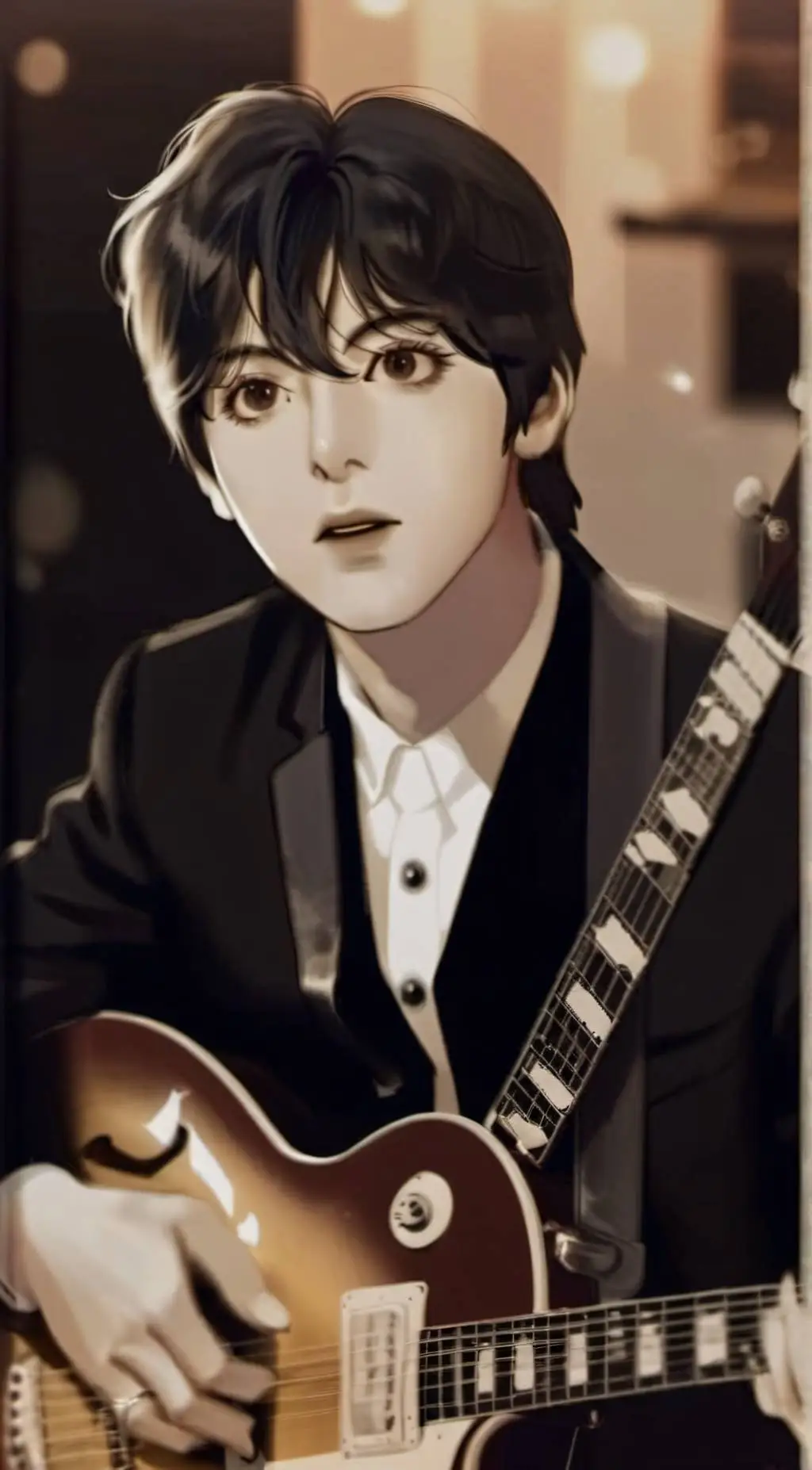 ai character: Paul McCartney  background