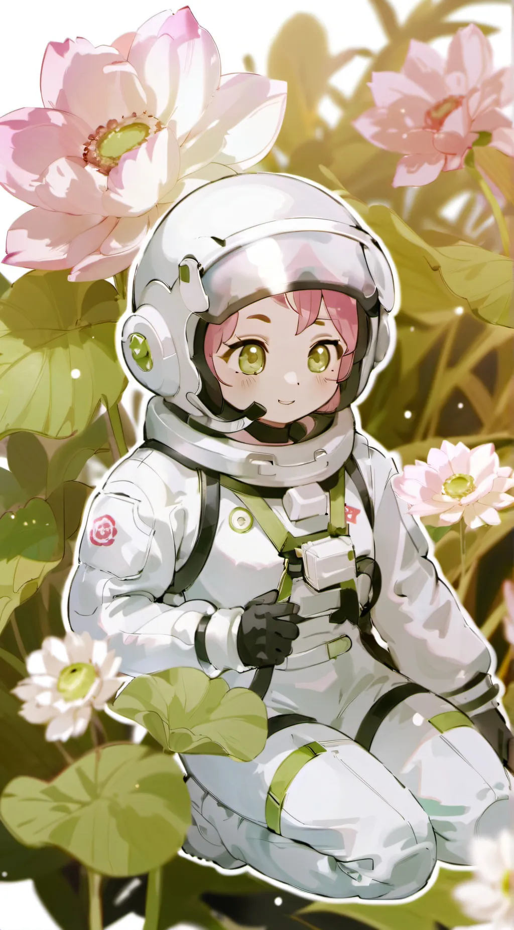 ai character: Pink background