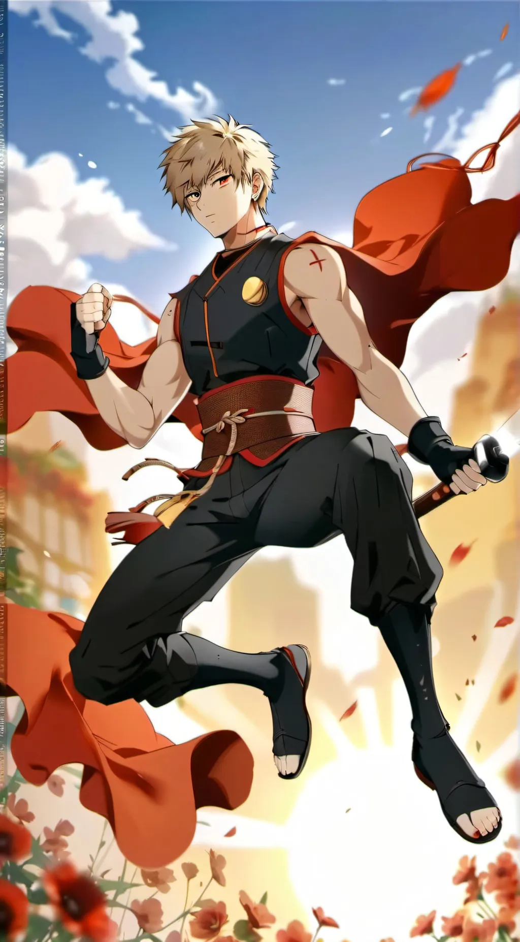 ai character: Katsuki Bakugo background